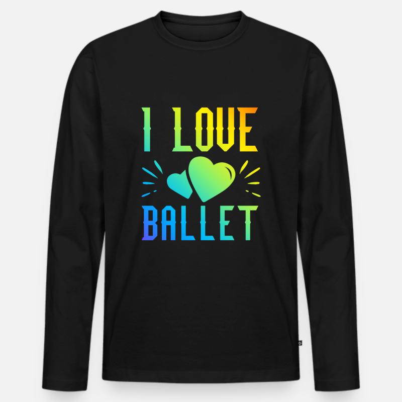Ich liebe Ballett - Männer Premium Bio Langarmshirt - Schwarz