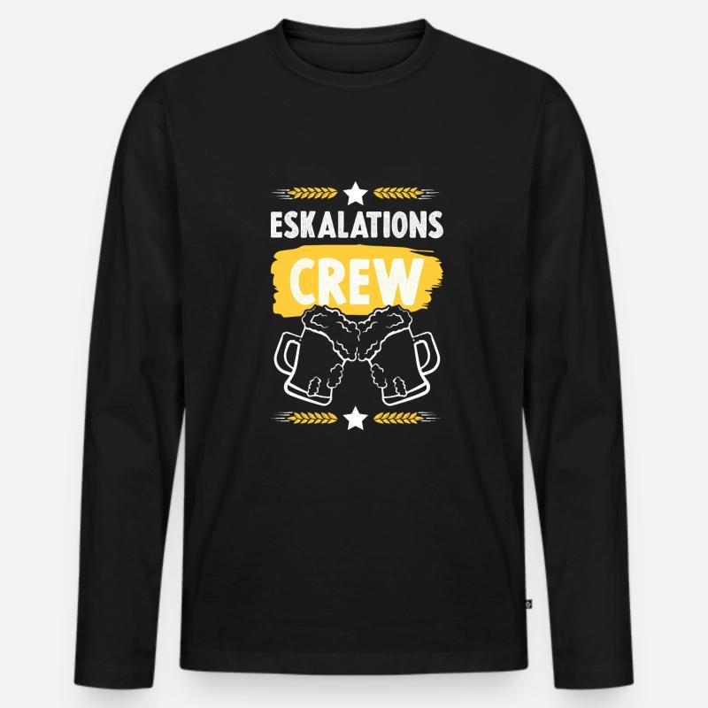 bier crew - Männer Premium Bio Langarmshirt - Schwarz