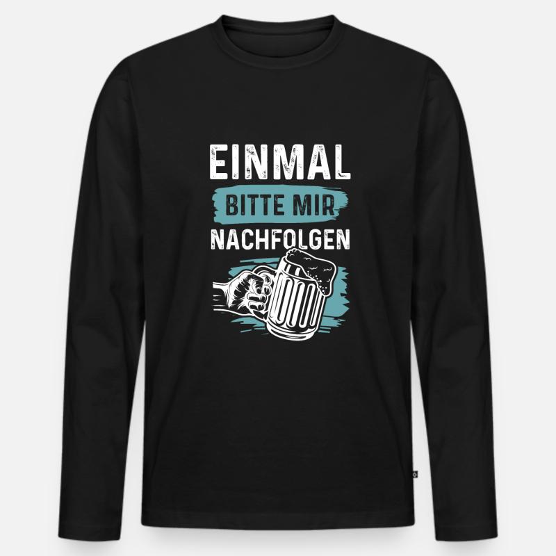 bier alkohol - Männer Premium Bio Langarmshirt - Schwarz