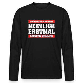 Lustiger Spruch Humor Sarkasmus Ironie Witzig - Männer Premium Bio Langarmshirt - Schwarz - Vorne - Nico (187cm)