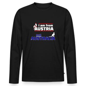 Je viens d'Autriche pas d'Australie - musicmaker12 - T-shirt manches longues Premium bio Homme - noir - Devant - Nico (187cm)