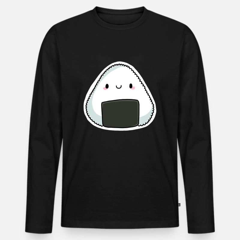 Chibi Onigiri - Männer Premium Bio Langarmshirt - Schwarz