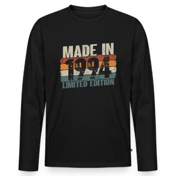 Née en 1994 né 27 anniversaire cadeau - T-shirt manches longues Premium bio Homme - noir - Devant - Nico (187cm)