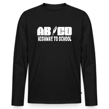 Enseignant ABCD Highway To School - T-shirt manches longues Premium bio Homme - noir - Devant - Nico (187cm)