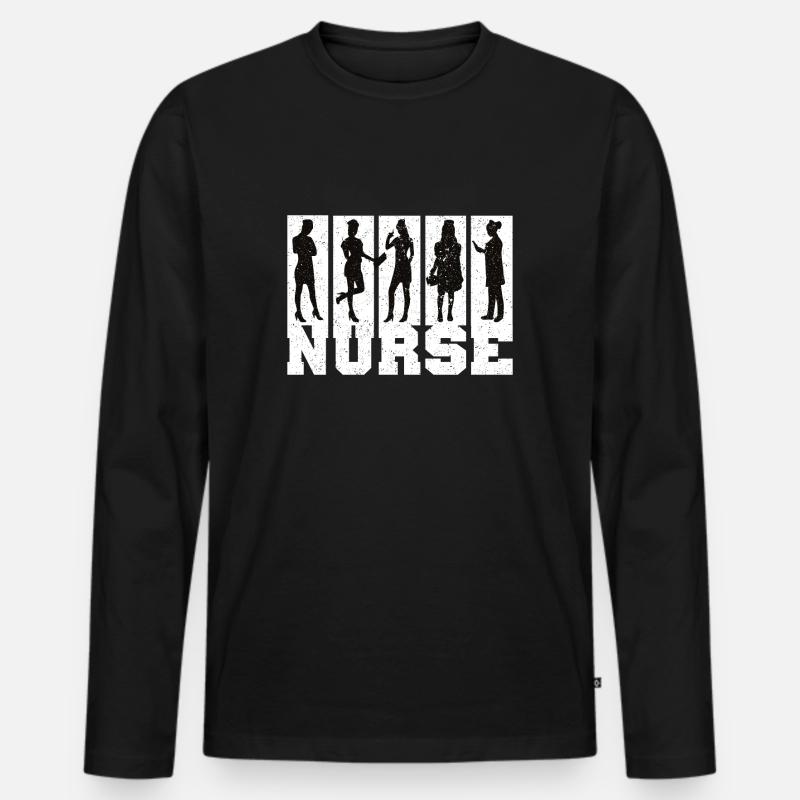 Nurse Krankenschwester Spruch Statement Beruf - Männer Premium Bio Langarmshirt - Schwarz