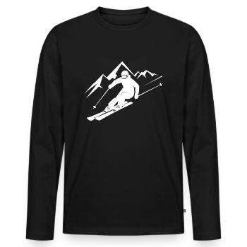 Skieurs Ski Hiver Vacances d’hiver Sports d’hiver - T-shirt manches longues Premium bio Homme - noir - Devant - Nico (187cm)