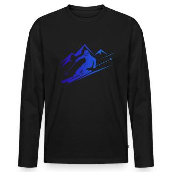 Skieurs Ski Hiver Vacances d’hiver Sports d’hiver - T-shirt manches longues Premium bio Homme - noir - Devant - Nico (187cm)