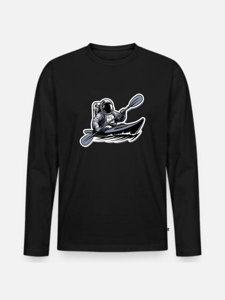 Kayak Astronaut Adventure Outdoor - Men's Premium Organic Long Sleeve Shirt - black
