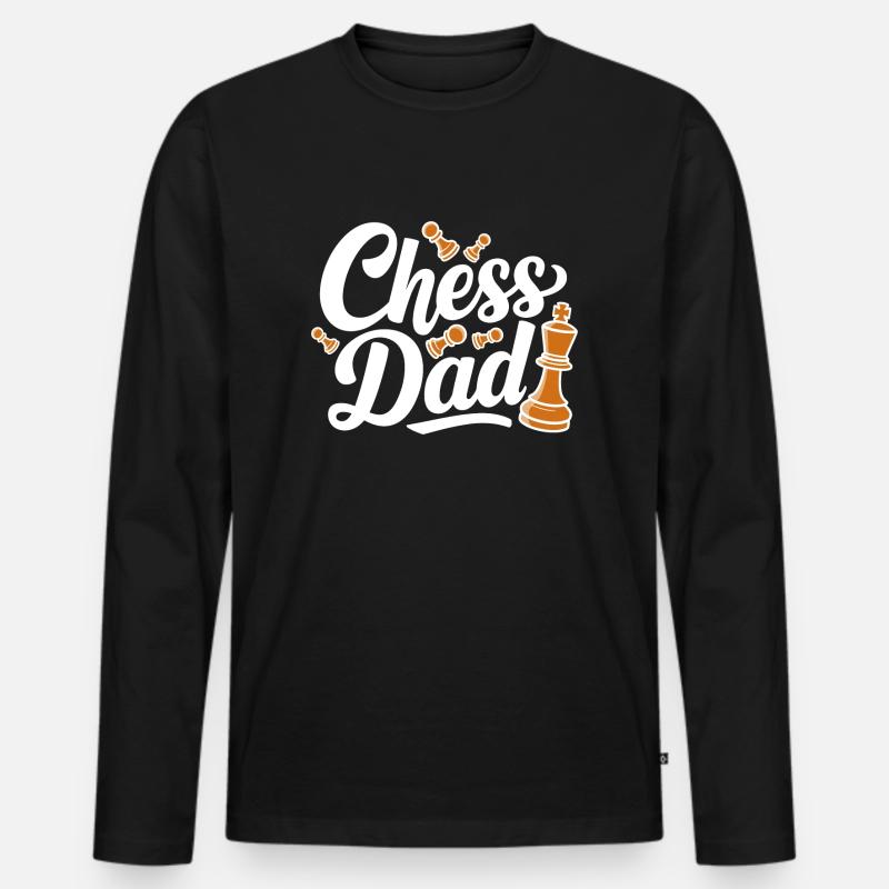 Chess Dad Schach Spruch Zitat - Männer Premium Bio Langarmshirt - Schwarz
