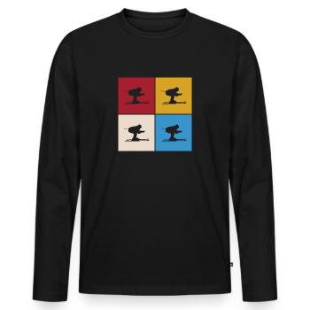 Skieurs Ski Hiver Vacances d’hiver Sports d’hiver - T-shirt manches longues Premium bio Homme - noir - Devant - Nico (187cm)
