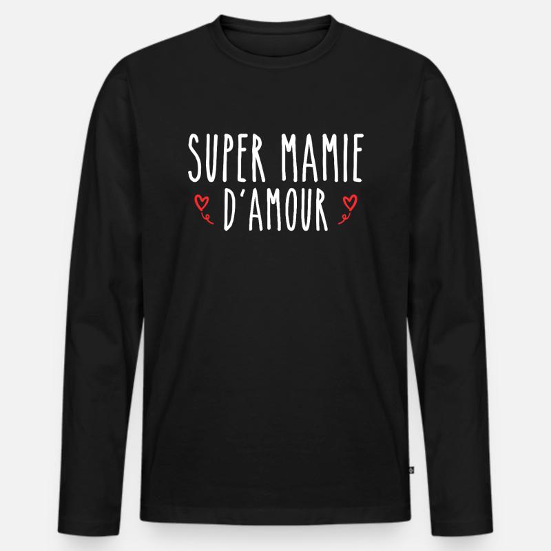 Super-Oma der Liebe - Männer Premium Bio Langarmshirt - Schwarz