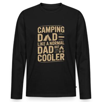Camping Dad - Wie ein normaler Papa, aber cooler - Männer Premium Bio Langarmshirt - Schwarz - Vorne - Nico (187cm)