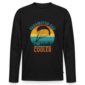 Paramotor Dad Like a Regular Dad But Cooler - Men's Premium Organic Long Sleeve Shirt - black - Front - Nico (187cm)
