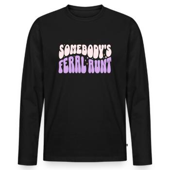 Somebody’s Feral Aunt - Men's Premium Organic Long Sleeve Shirt - black - Front - Nico (187cm)
