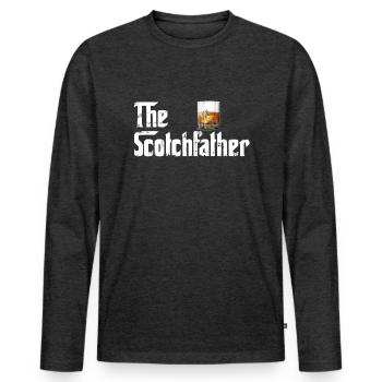 The Scotchfather - Scotch Lovers - Gift - Men's Premium Organic Long Sleeve Shirt - heather anthracite - Front - Nico (187cm)