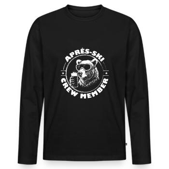 Bär Apres Ski Team Spruch - Männer Premium Bio Langarmshirt - Schwarz - Vorne - Nico (187cm)