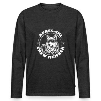 Wolf Apres Ski Team Spruch - Männer Premium Bio Langarmshirt - Anthrazit meliert - Vorne - Nico (187cm)
