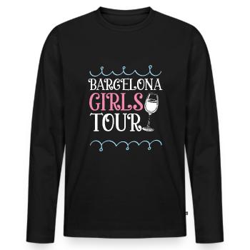 Barcelona Girls Tour Heart - T-shirt manches longues Premium bio Homme - noir - Devant - Nico (187cm)