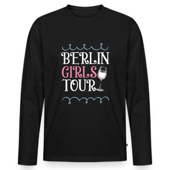 Berlin Girls Tour Herz - Männer Premium Bio Langarmshirt - Schwarz - Vorne - Nico (187cm)