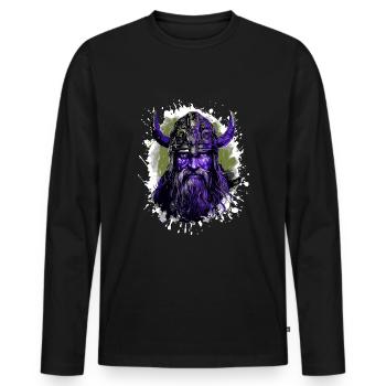 Wikinger Kopf Valhalla Krieger Bunt - Männer Premium Bio Langarmshirt - Schwarz - Vorne - Nico (187cm)