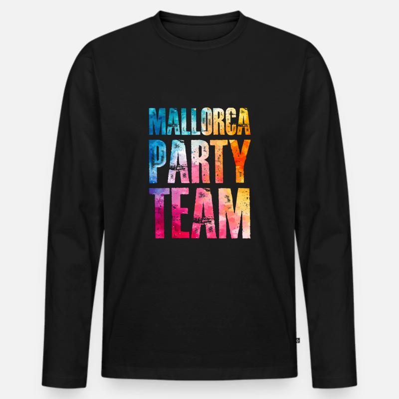 Mallorca Party Team Bunt - Männer Premium Bio Langarmshirt - Schwarz