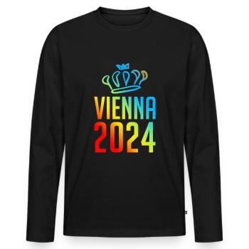 Vienna 2024 Vienna Colorful - Men's Premium Organic Long Sleeve Shirt - black - Front - Nico (187cm)