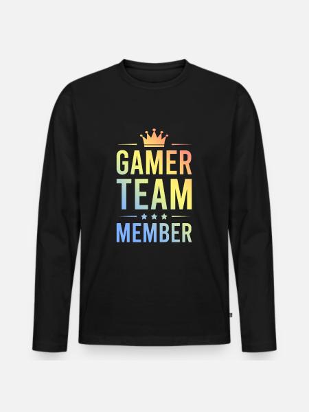 Gamer Team Bunt - Men's Premium Organic Long Sleeve Shirt - black