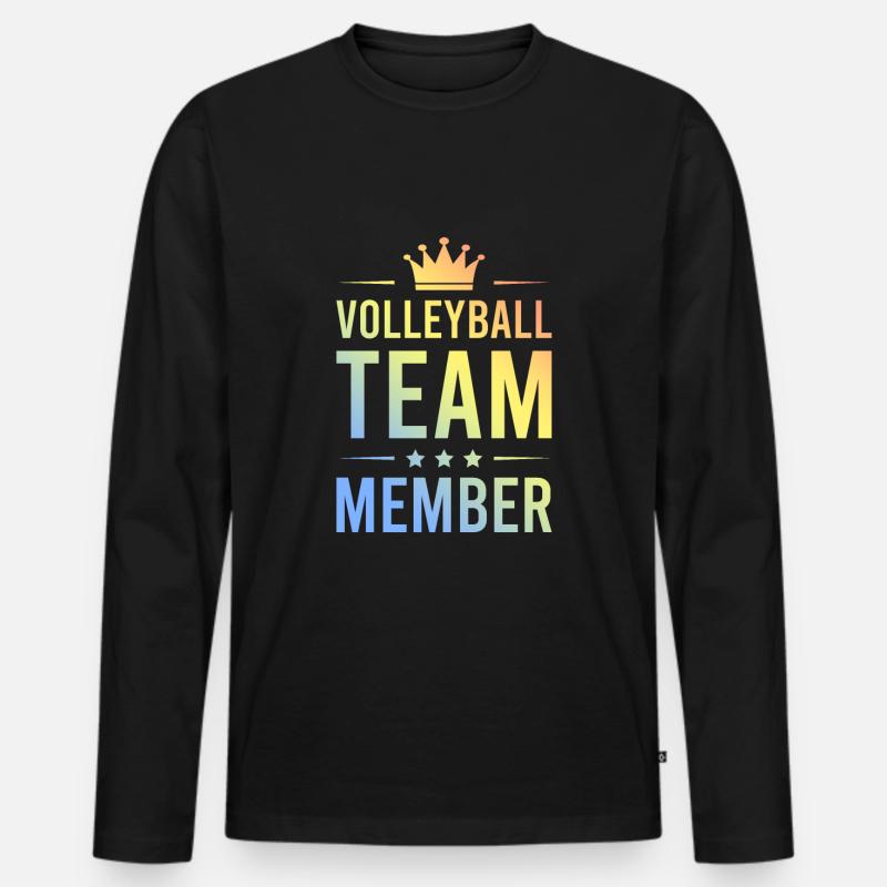 Volleyball Team Bunt - Männer Premium Bio Langarmshirt - Schwarz
