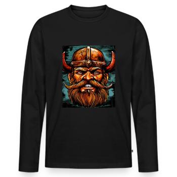 Wikinger Krieger Valhalla Odin - Männer Premium Bio Langarmshirt - Schwarz - Vorne - Nico (187cm)