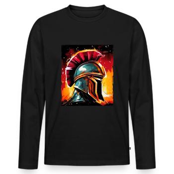 Spartan Warrior Sparta Helmet - Men's Premium Organic Long Sleeve Shirt - black - Front - Nico (187cm)