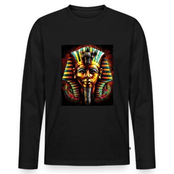 Pharao Antik Symbol - Männer Premium Bio Langarmshirt - Schwarz - Vorne - Nico (187cm)
