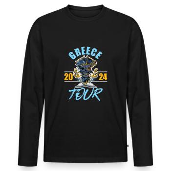 Grèce 2024 Skeleton - T-shirt manches longues Premium bio Homme - noir - Devant - Nico (187cm)