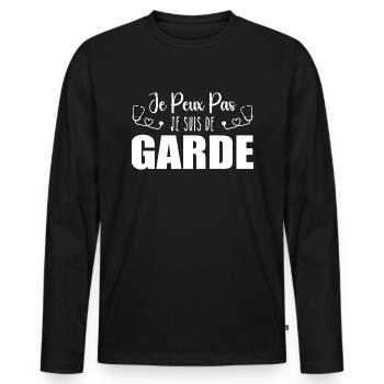 I can't I'm on call funny nurse - Men's Premium Organic Long Sleeve Shirt - black - Front - Nico (187cm)