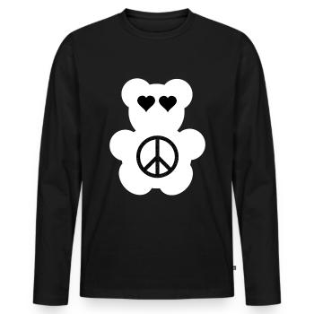 Festival Bear - T-shirt manches longues Premium bio Homme - noir - Devant - Nico (187cm)