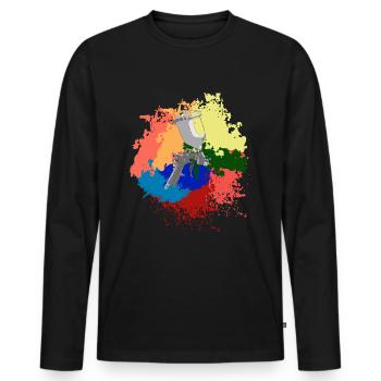 Varnisher painter design profession gift - Men's Premium Organic Long Sleeve Shirt - black - Front - Nico (187cm)