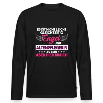 Altenpflegerin Spruch Pflege Beruf Geschenk - Männer Premium Bio Langarmshirt - Schwarz - Vorne - Nico (187cm)
