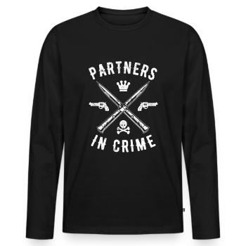 Partenaires dans le crime Best Friends Girlfriends Couples - T-shirt manches longues Premium bio Homme - noir - Devant - Nico (187cm)