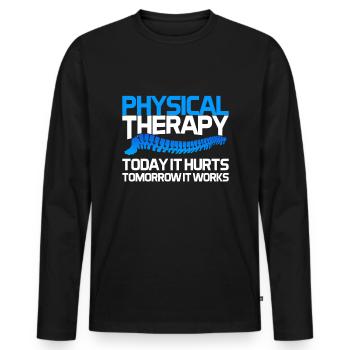 Physiothérapie physiothérapeute disant cadeau - T-shirt manches longues Premium bio Homme - noir - Devant - Nico (187cm)
