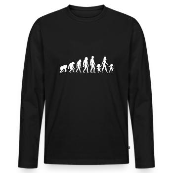 Kindergarten teacher design kids evolution gift - Men's Premium Organic Long Sleeve Shirt - black - Front - Nico (187cm)
