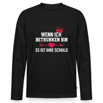Bier Wein Malle Säufer ist böse Motto Mann Spruch - Männer Premium Bio Langarmshirt - Schwarz - Vorne - Nico (187cm)