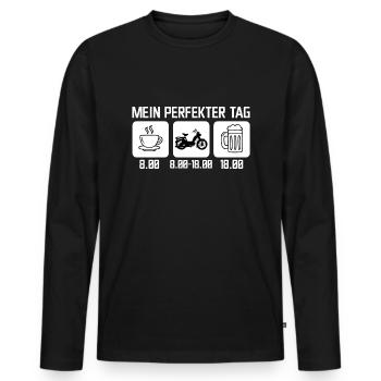 Mofa Moped roller Mopedfahrer Geschenk - Männer Premium Bio Langarmshirt - Schwarz - Vorne - Nico (187cm)