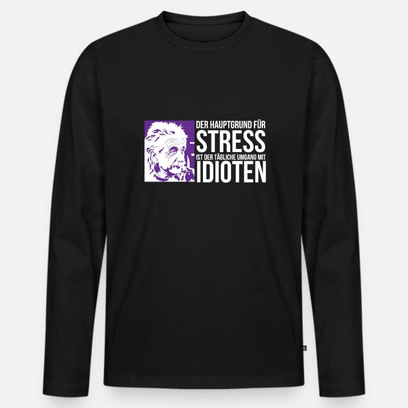 Lustig - Männer Premium Bio Langarmshirt - Schwarz