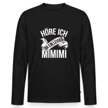 Lustig - Männer Premium Bio Langarmshirt - Schwarz - Vorne - Nico (187cm)