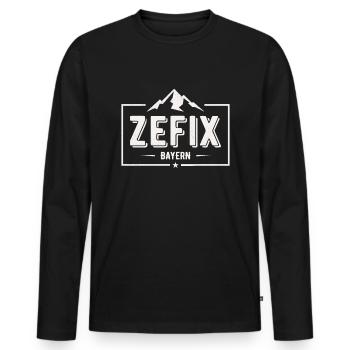 Zefix Bayern Grantler Dialekt Geschenk - Männer Premium Bio Langarmshirt - Schwarz - Vorne - Nico (187cm)