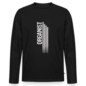 Orgel Organist Orgelspieler Pfeifenorgel Geschenk - Männer Premium Bio Langarmshirt - Schwarz - Vorne - Nico (187cm)