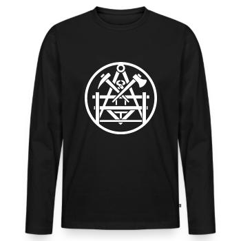 Signe de la guilde des travailleurs de béton cadeau de travailleur de béton armé - T-shirt manches longues Premium bio Homme - noir - Devant - Nico (187cm)