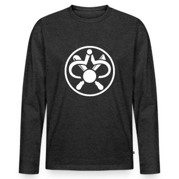 Drechsler Zunftzeichen - Männer Premium Bio Langarmshirt - Anthrazit meliert - Vorne - Nico (187cm)