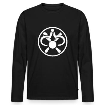 Marque de guilde de tourneur sur bois - T-shirt manches longues Premium bio Homme - noir - Devant - Nico (187cm)