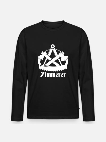Zimmerer Zunftzeichen Zimmermann Handwerker - Männer Premium Bio Langarmshirt - Schwarz
