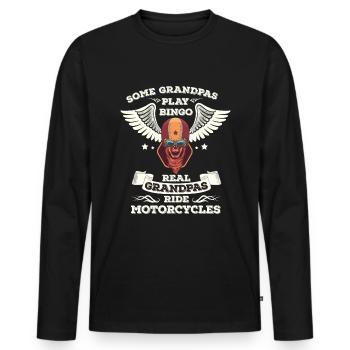 Grandpa grandpa - Men's Premium Organic Long Sleeve Shirt - black - Front - Nico (187cm)